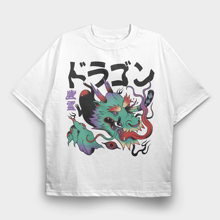 Psychedelic Japanese 05, Tricou Oversize Barbati (Unisex)