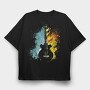Guitar Firewater, Tricou Oversize Barbati (Unisex)