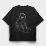 Helmet Rider Monochrome Portrait, Tricou Oversize Barbati (Unisex)