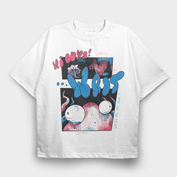 Ocean Creatures 08, Tricou Oversize Barbati (Unisex)