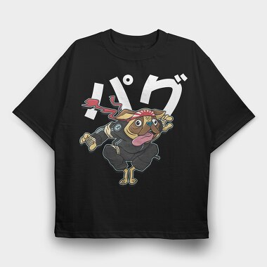 Pug 2, Tricou Oversize Barbati (Unisex)