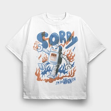 Robot Invasion 04, Tricou Oversize Barbati (Unisex)