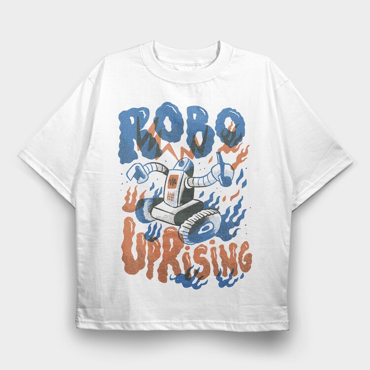 Robot Invasion 08, Tricou Oversize Barbati (Unisex)