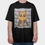 Mugshot Cat, Tricou Oversize Barbati (Unisex)