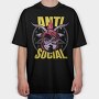 Anti Social Diabolic Girl, Tricou Oversize Barbati (Unisex)