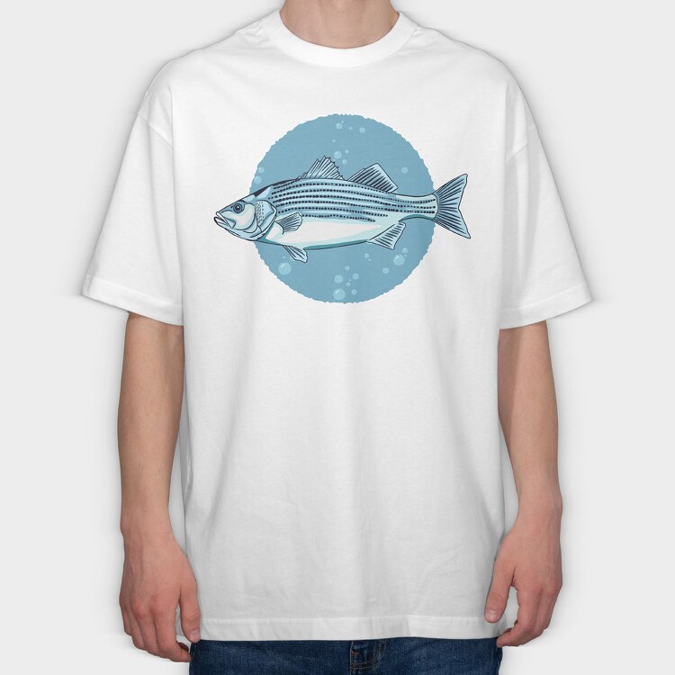 Stripped Bass Fish, Tricou Oversize Barbati (Unisex)