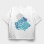 Watercolour Moon Landscape, Tricou Oversize Barbati (Unisex)