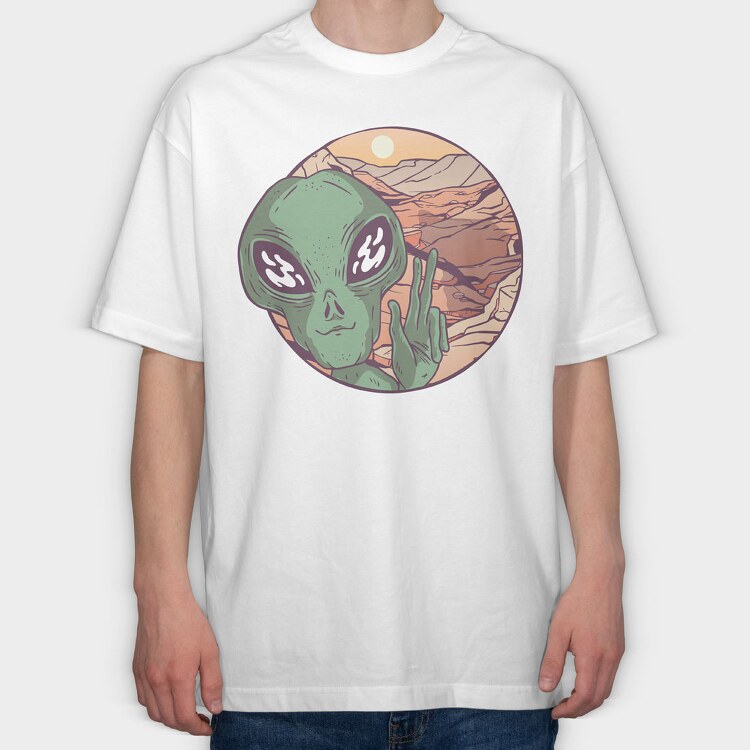 Alien Mars, Tricou Oversize Barbati (Unisex)