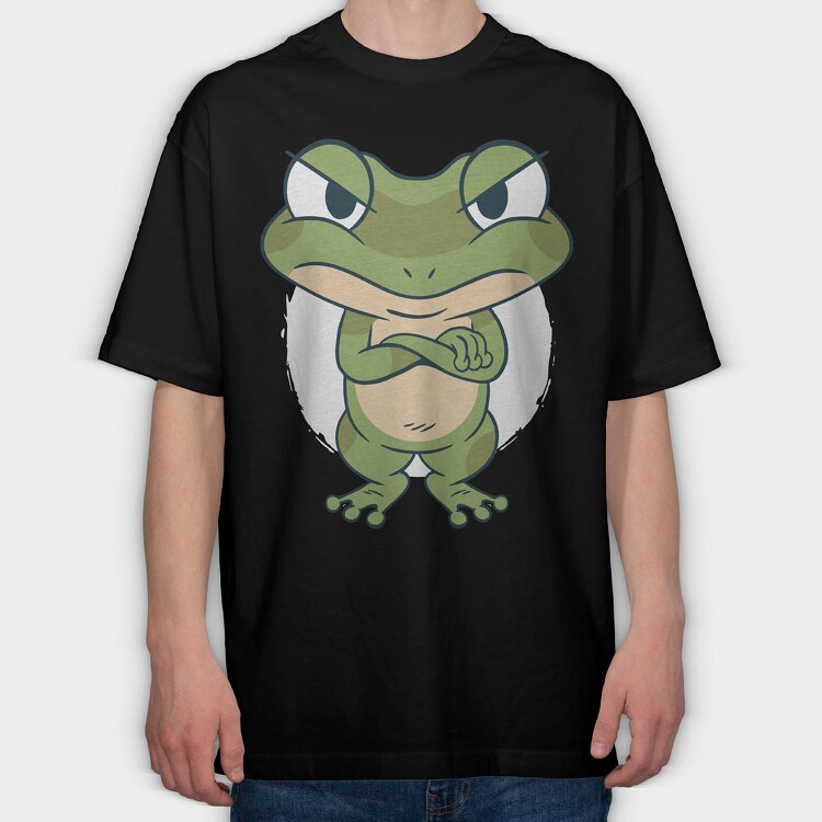 Frog Cartoon, Tricou Oversize Barbati (Unisex)