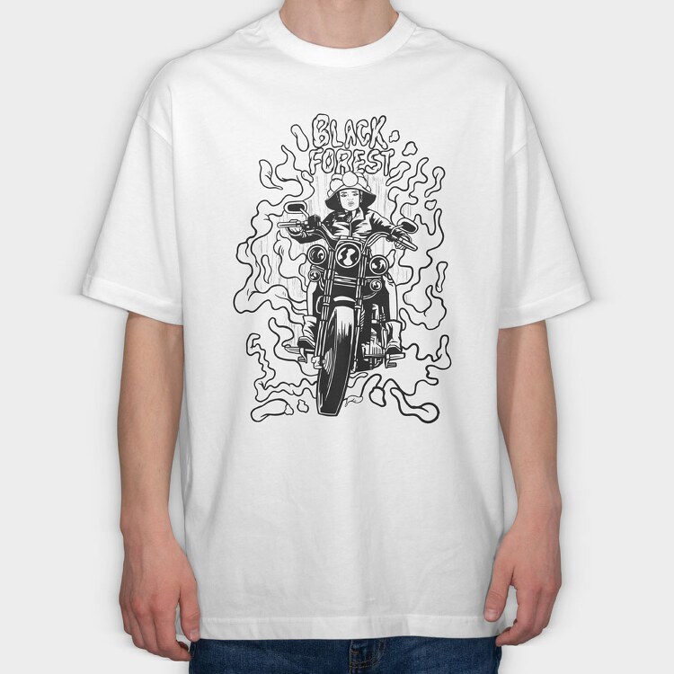 Biker Girl, Tricou Oversize Barbati (Unisex)