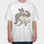 Muscle Cat, Tricou Oversize Barbati (Unisex)