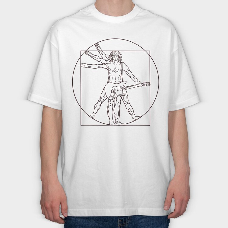 Man Guitar, Tricou Oversize Barbati (Unisex)