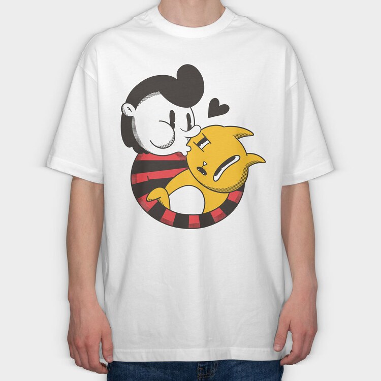 Cat Hug, Tricou Oversize Barbati (Unisex)