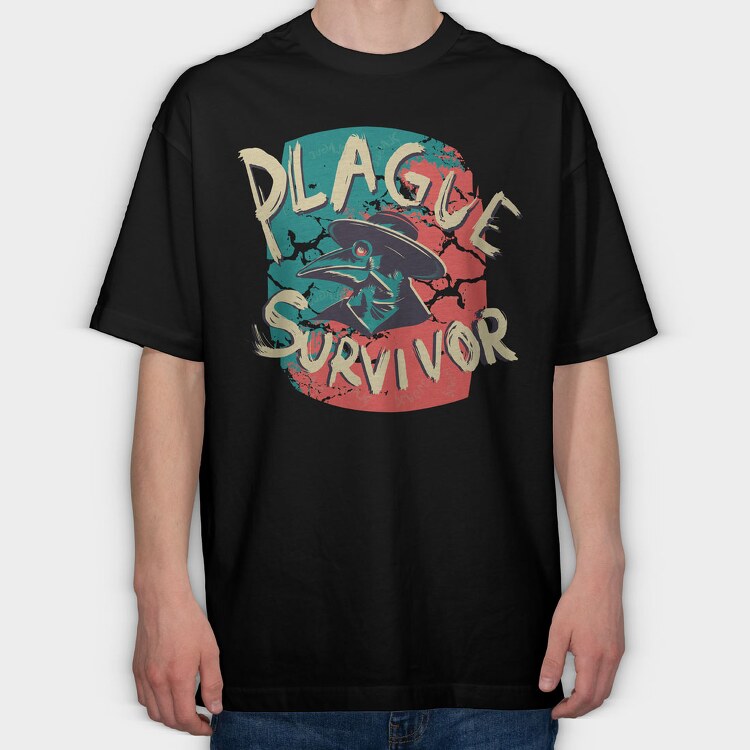 Plague Survivor, Tricou Oversize Barbati (Unisex)