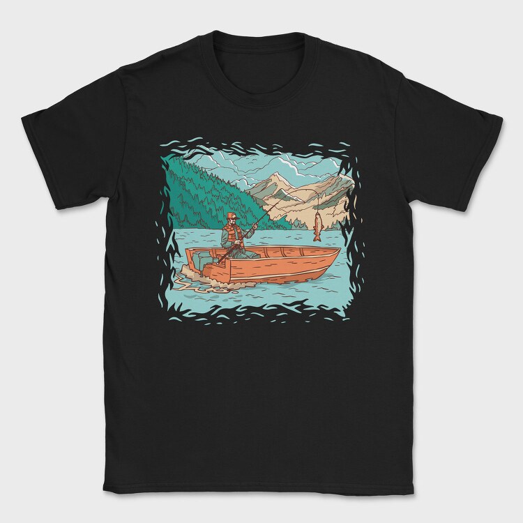 Fisherman Boat, Tricou Barbati (Unisex)
