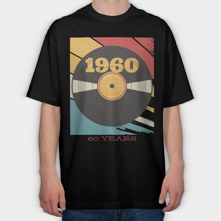 Vynil 60's, Tricou Oversize Barbati (Unisex)