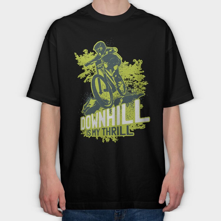 Downhill Is My Thrill, Tricou Oversize Barbati (Unisex)