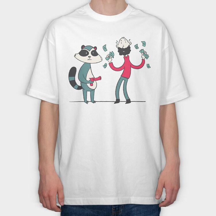 Raccoon Guy, Tricou Oversize Barbati (Unisex)