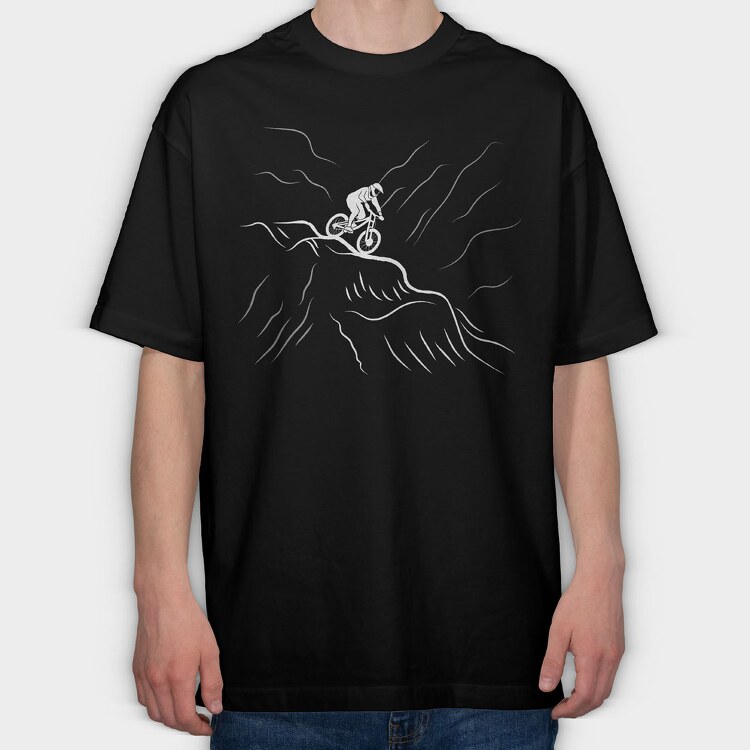 Downhill Bike, Tricou Oversize Barbati (Unisex)