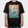 Waves Face, Tricou Oversize Barbati (Unisex)