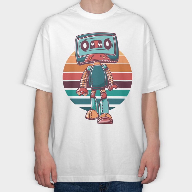 Cassette Robot, Tricou Oversize Barbati (Unisex)