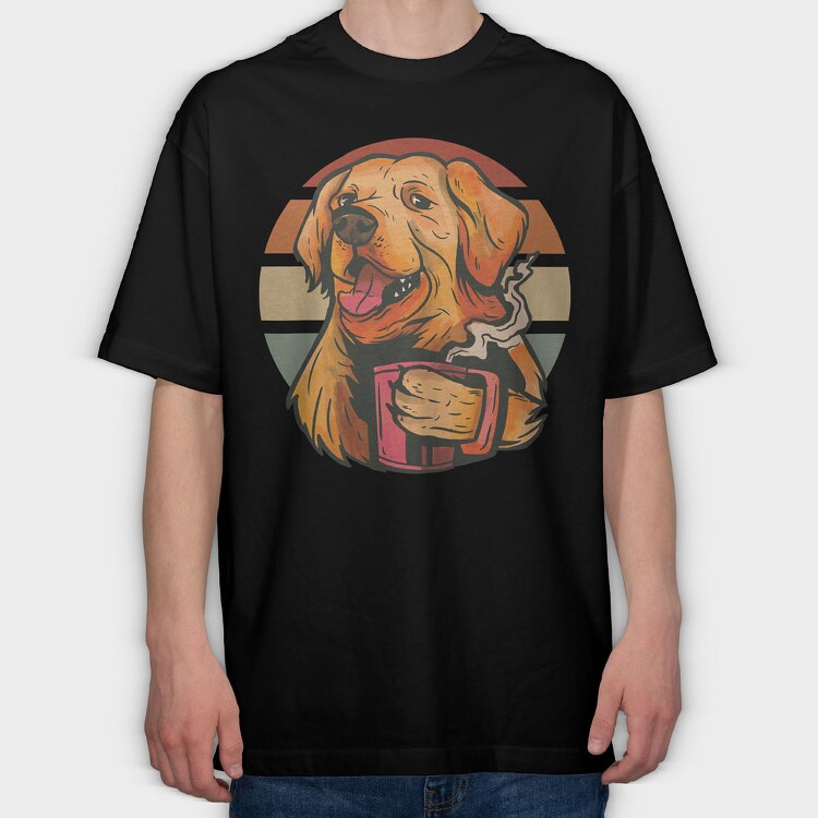 Golden Retriever, Tricou Oversize Barbati (Unisex)