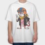 Cat Biker, Tricou Oversize Barbati (Unisex)