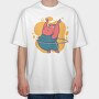 Hippo Hula Hoop, Tricou Oversize Barbati (Unisex)