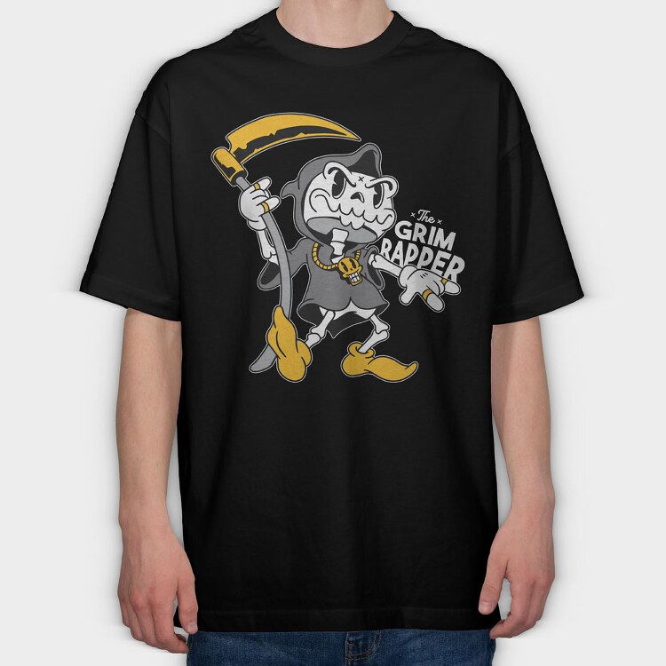 Grim Rapper, Tricou Oversize Barbati (Unisex)