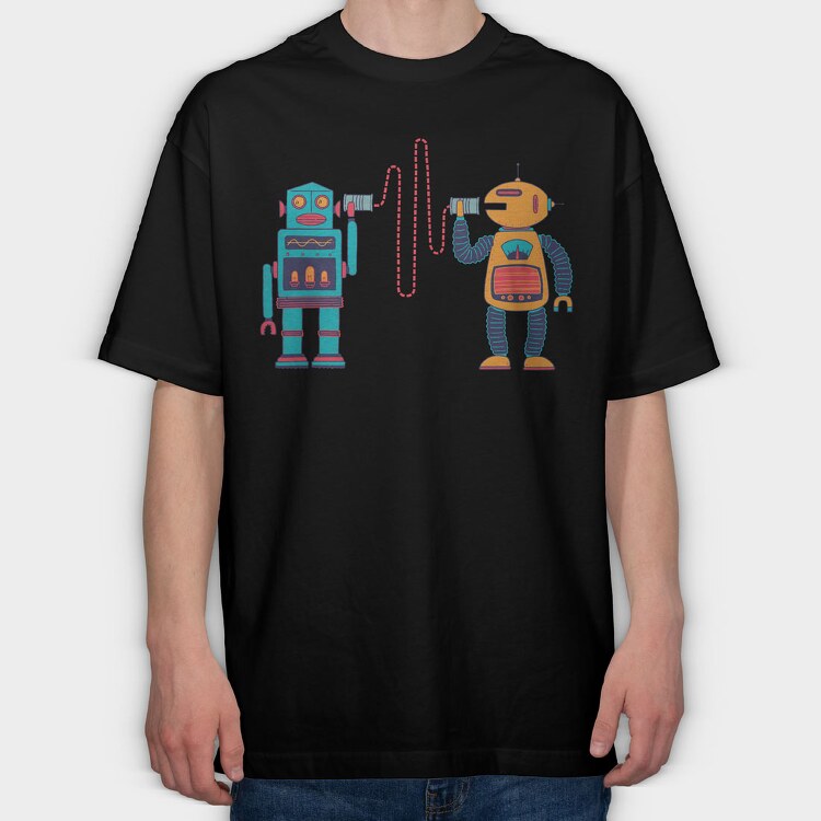 Robots Walkie Talkie, Tricou Oversize Barbati (Unisex)