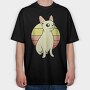 Chihuahua Retro Sunset, Tricou Oversize Barbati (Unisex)