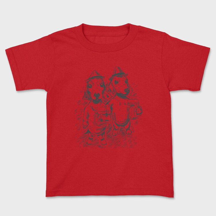 Daschund Sketch Beer, Tricou Copii