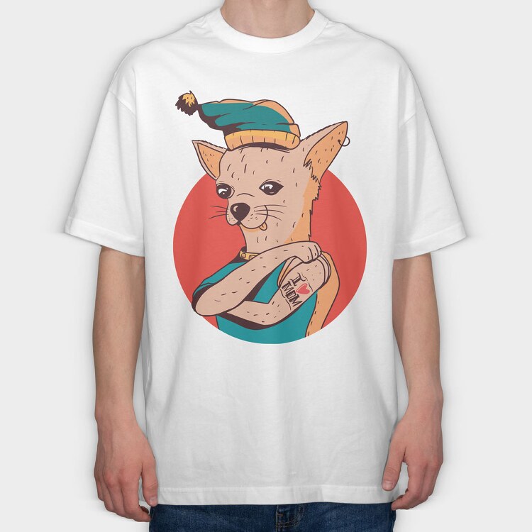 Chihuahua, Tricou Oversize Barbati (Unisex)