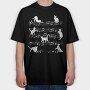 Music Staff Cats, Tricou Oversize Barbati (Unisex)