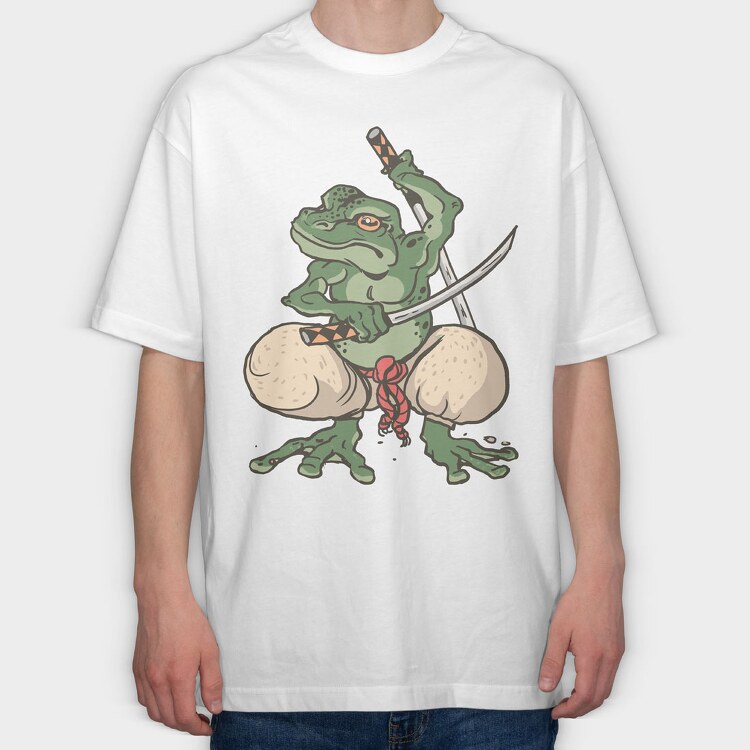 Samurai Frog Katana, Tricou Oversize Barbati (Unisex)