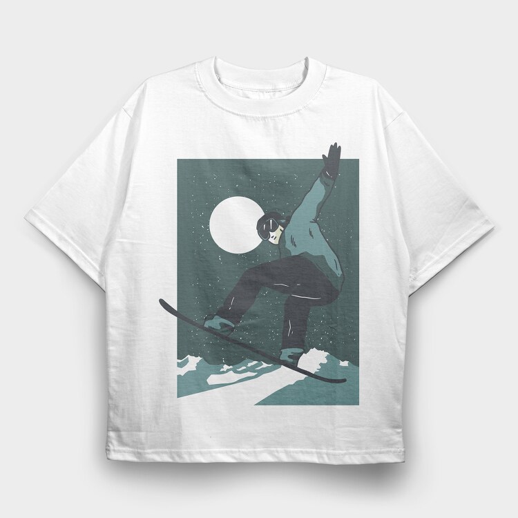 Snowboarder, Tricou Oversize Barbati (Unisex)