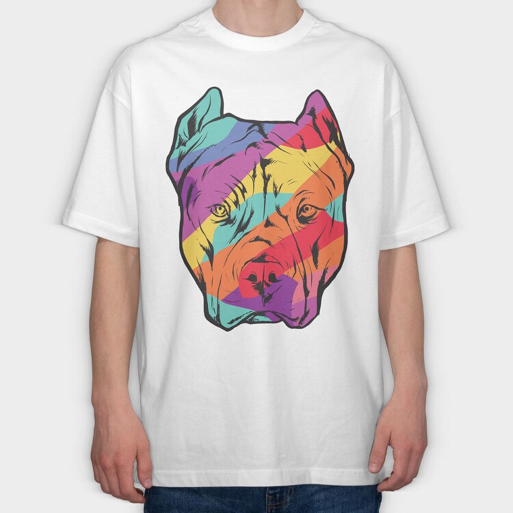 Color Pitbull, Tricou Oversize Barbati (Unisex)