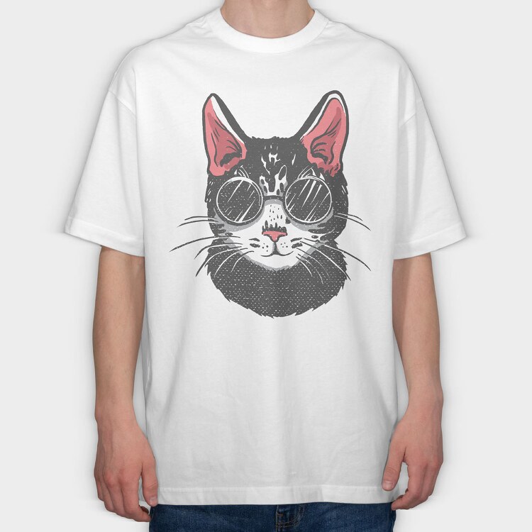 Sunglasses Cat, Tricou Oversize Barbati (Unisex)
