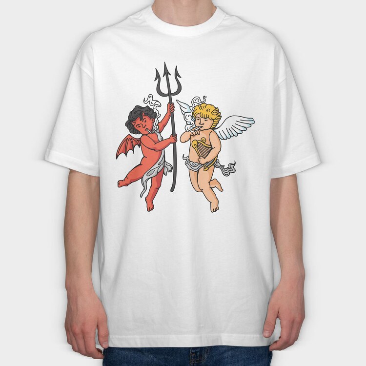 Demond Angel Smoking, Tricou Oversize Barbati (Unisex)