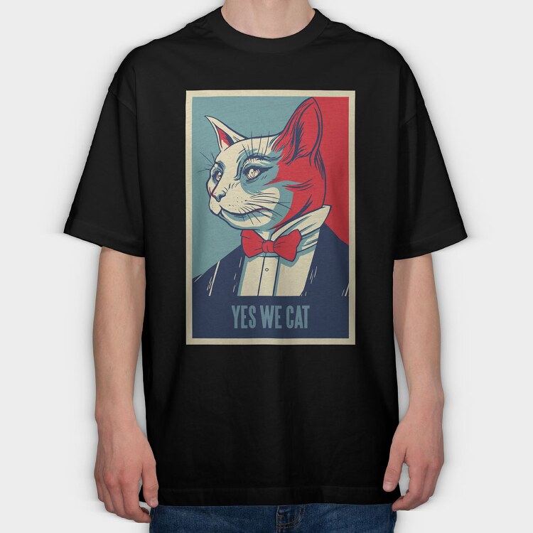 Yes We Cat, Tricou Oversize Barbati (Unisex)