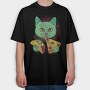 Cosmic Cat, Tricou Oversize Barbati (Unisex)