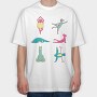 Animals Doing Yoga, Tricou Oversize Barbati (Unisex)