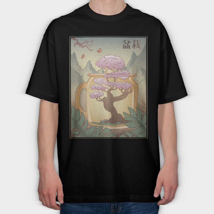 Bonsai Traditional, Tricou Oversize Barbati (Unisex)