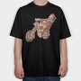Santa Motorbike, Tricou Oversize Barbati (Unisex)