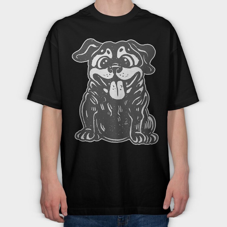Funny Blackdog, Tricou Oversize Barbati (Unisex)