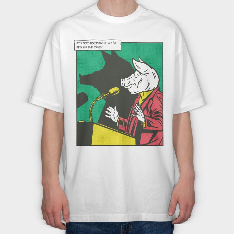 Pig Comics, Tricou Oversize Barbati (Unisex)