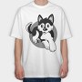 Pomsky Dog, Tricou Oversize Barbati (Unisex)