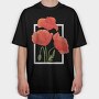 Watercolor Poppies, Tricou Oversize Barbati (Unisex)