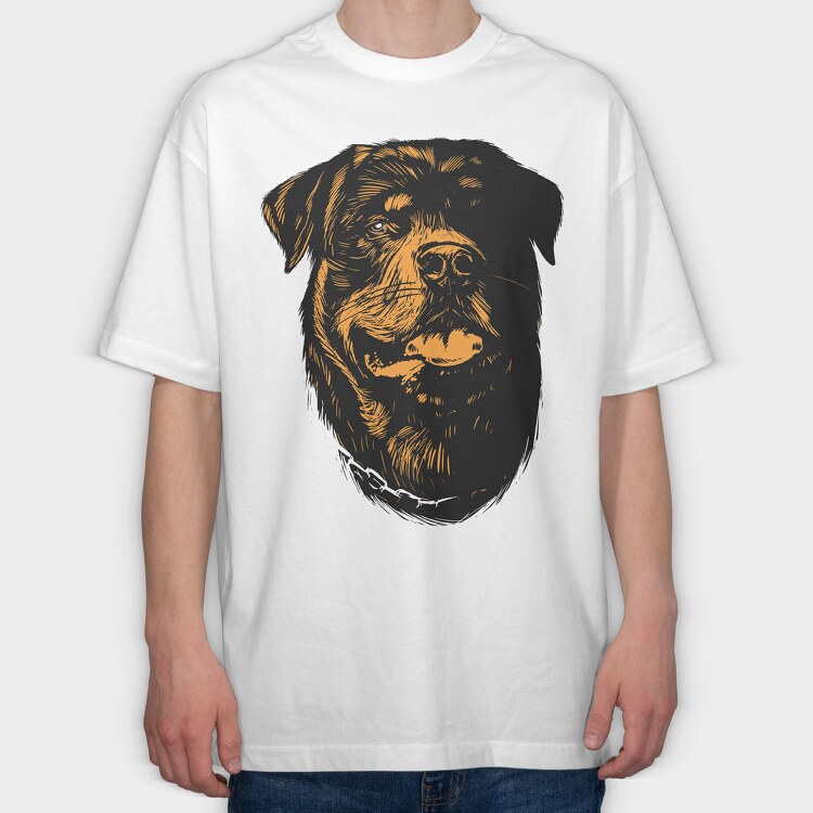 Rottweiller, Tricou Oversize Barbati (Unisex)