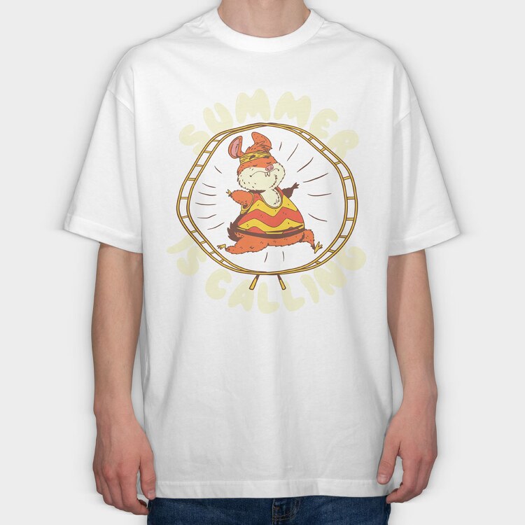 Hamster Running, Tricou Oversize Barbati (Unisex)